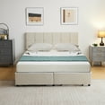thumbnail image 5 of Zimtown Queen Size Platform Bed Frame with 2 Drawers, Fabric Upholstered Headboard, No Box Spring Needed, Beige, 5 of 8