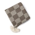 thumbnail image 4 of Fennco Styles Checkered Knit Throw Blanket with Tassel 50" W x 60" L – Brown, 4 of 4