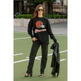 thumbnail image 4 of Women's Gameday Couture  Black Cleveland Browns Oversized Long Sleeve T-Shirt, 4 of 5