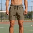 thumbnail image 2 of EOYWHK Running Shorts for Men Casual Lightweight Breathable Elastic Waist Jogging Shorts with Zip Pockets for Outdoor Sports Yellow XXXL, 2 of 5
