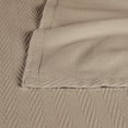 thumbnail image 6 of BNM Chevron Zig-Zag Cotton Blanket, King, Khaki Beige, 6 of 13