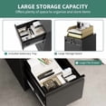 thumbnail image 2 of OUYAWEI 3 Drawer File Cabinet with Lock, Heavy Duty Metal Filing Cabinets, Vertical Small Filing Cabinet Steel Lockable Storage Cabinets for Home Office, Legal/Letter Size File,Black, 2 of 8