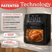 Gourmia 14 Qt Air Fryer Oven, 12 Presets, Rotisserie, FryForce 360°, Black