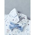 thumbnail image 6 of CARETOO Boy Clothes Suit 3Pcs 0-18M Infant Short Sleeve Formal Outfits Shirt Bowtie Pants 95% Cotton, 6 of 15