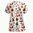thumbnail image 4 of Towmus Christmas Scrub Tops Women Plus Size Fashion Casual Dressy Blouses Xmas Print Shirt Nurse Uniforms with Pockets S-3XL, 4 of 5