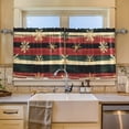 thumbnail image 5 of Ryvnso Snowflakes on Watercolor Stripe Curtains Sets Short Curtain Rod Pocket Half Window Cafe Farmhouse Tier 2 Panels 57"W x 24"L, 5 of 7