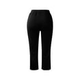 thumbnail image 6 of Uqiangy Capri Pants for Women Dressy Pull On Stretch High Waisted Crop Work Leggings with Pockets igh Waisted Pull On Dress Pants Slim Straight Leg Stretchy Waist Capris Trousers Pants Black L, 6 of 6