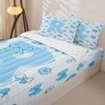 thumbnail image 3 of Castle Fairy Blue Bow Letter R Zipper Twin Comforter Sets with Fitted Sheet and 2 Pillowcases for Girls,Cute Flowers Zipper Bedding Set,4-Piece,Reversible, 3 of 6