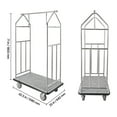 thumbnail image 6 of KFFKFF Guest Baggage Trolley, Supports up to 800 LBS, Sleek Stainless Steel Design Bellhop's Trolley, Attendant's Trolley with Grey Carpeted Platform and 6-inch Rubber Tyres, 6 of 9