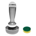 thumbnail image 1 of Brosse de Nettoyage de Classification de Produits Brosse à Vaisselle Distributeur de Savon avec Support et Embouts Éponge Remplaçables Brosse de Nettoyage de Cuisine avec Distributeur de Savon Brosse à Vaisselle Brosse à Récurer de Cuisine, 1 of 4