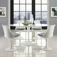 thumbnail image 4 of Hawthorne Collection Transitional Wood 60" Oval Dining Table in White Finish, 4 of 4