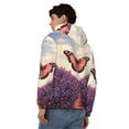 thumbnail image 4 of Naloa Butterfly Over Lavender Men’s Hoodies, Zip up Hoodie, Sweatshirts,Hoodies for Men Sizes S-3XL-Small, 4 of 5