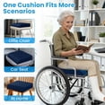 thumbnail image 4 of Wheelchair Seat Cushion - Cooling Gel & Memory Foam Office Chair Cushion with Non-Slip Bottom & Washable Cover, Ergonomic Car Seat Pillow for Sciatica, Tailbone, Back Comfort (Navy Blue), 4 of 8