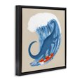 thumbnail image 3 of Stupell Industries Modern Surfing Dino Brontosaurus Black Floating Frame Canvas Art, 18 x 18, by Carrie Cantwell, 3 of 8