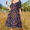 thumbnail image 4 of Paisley Short Sleeved Dress Summer Dresses Birthday Dress for Women Luxury 2025 Dress Party Night, 4 of 6