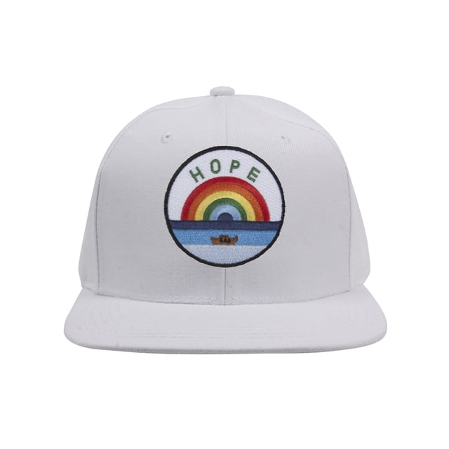 Top Headwear Hope with Rainbow Patch Snapback Cap - White