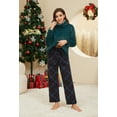thumbnail image 2 of U2SKIIN Womens Ultra Soft Plush Plaid Pajamas Set Fluffy Loungewear Fuzzy Pjs for Women Cozy Sleepwear Warm Pullover（Dark Green+Blue Green Plaid, M）, 2 of 5