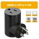 thumbnail image 3 of Adaptador de Corriente Plugrand Negro Ángulo Recto NEMA 5-15R a 5-15P 90 Grados, 3 of 8