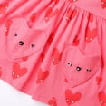 thumbnail image 2 of HILEELANG little Girls Cotton Dress 2-7T, 100% Soft Cotton, Long Sleeve Cute Heart Print Casual Princess Outfit 6T, 2 of 6