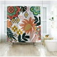 thumbnail image 5 of Rideau de Douche Boho Bohème à Motif Floral, Fleur Rétro Colorée Feuille Tropicale Abstraite Botanique Mandala Lumineux Floral Rideau de Salle de Bain Baignoire Déco Maison Tissu Imperméable Lavable à la Machine, 5 of 5