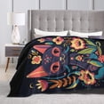 thumbnail image 5 of XMXY Fleece Throw Blanket for Couch, Flower Cat Artwork Lightweight Plush Fuzzy Cozy Soft Bed Blankets and Throws for Sofa, 60"x50" inches, 5 of 8