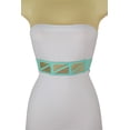 thumbnail image 4 of Women Mint Green Stretch Belt Gold Triangle Buckle S M, 4 of 9