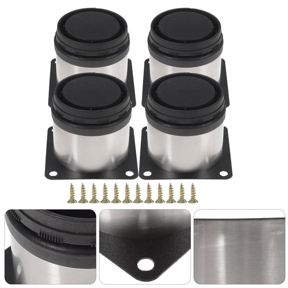 PENIKOKO Furniture Leg Risers Round Furniture Legs Stainless Steel 4Pcs