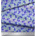 thumbnail image 3 of Soimoi Blue polyester Crepe Fabric Floral Print Fabric by The Yard 42 Inch Wide, 3 of 3
