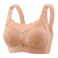 thumbnail image 2 of HVOBTTY Women's Daily Bra, Bras for Women Plus Size, Women's Large Size Thin Comfortable Breathable Push-up Adjustable Bra Khaki, XXXXL, 2 of 3