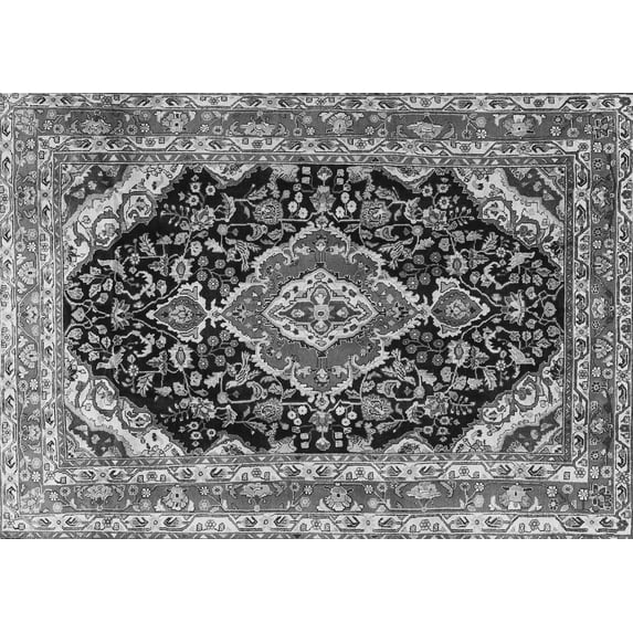 Ahgly Company Indoor Rectangle Medallion Gray Traditional Area Rugs, 8' x 12'