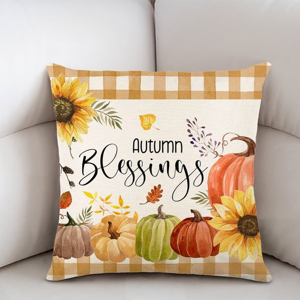Fiudx Liquidación De Ahorros De Verano Funda De Almohada Con Estampado De Calabaza Y Girasol, Decoración Del Hogar, Funda De Cojín Para Dormitorio