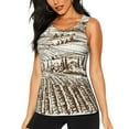 thumbnail image 2 of Uemuo Vineyard Landscape 1 Pattern Workout Tank Tops for Women Breathable Moisture-wicking tank top Sleeveless Running Loose Fit Yoga Tops Active Shirts Sports Gym Exercise, 2 of 9