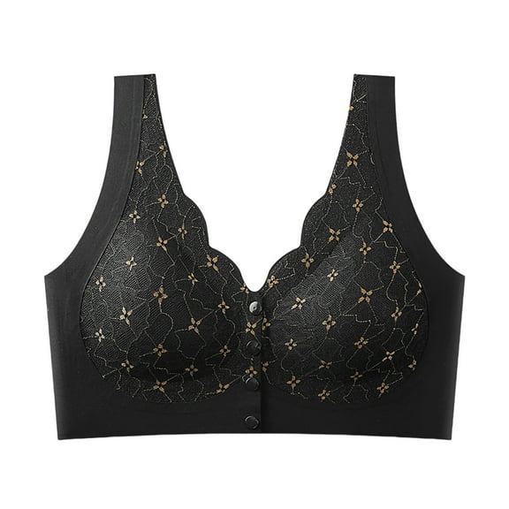 Levmjia Women Lace Bras Front Closure No Wire Comfort Daily Wear Push Up Underwire Free Bralette Plus Size 32-40B/C/D Multi Colors