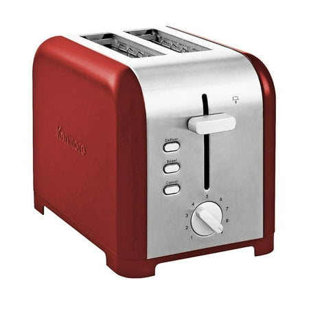 

Kenmore 2-Slice Red Stainless Steel Toaster Wide Slot Bagel/Defrost
