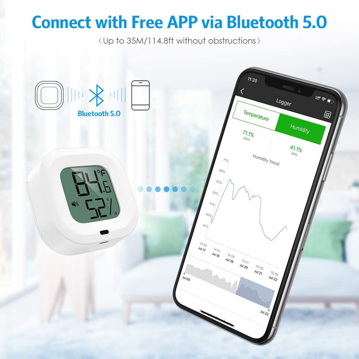 Brifit, The Hygrometer and Thermometer Bluetooth