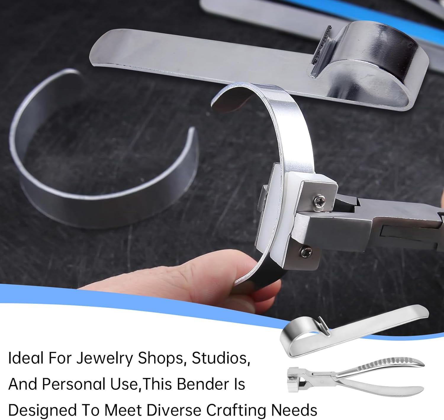 CATPAN 1 Set Metal Bracelet Making Kit, Metal Ring Jewelry Wire Bracelet Bending Tool, Bracelet Helper Jewelry Repair Kit Tools for Smooth Curves and Creative Designs