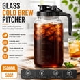 thumbnail image 2 of 32 Oz Heavy Duty Glass Mason Jar, Iced Coffee Maker With Handle & Stainless Steel Filter, Cold Brew Coffee Maker, Heavy Duty Glass Airtight&Leak-Proof for Coffee, Iced Tea, Drinks - Gray, 2 of 10