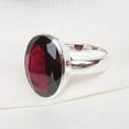thumbnail image 3 of Natural Garnet Ring, Red Garnet Ring, 10x14 mm Oval Ring, Birthstone Garnet Ring, Statement Ring, Solid Silver Ring, Handmade Ring-U238, 3 of 3