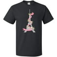 thumbnail image 3 of Inktastic Eiffel Tower in Paris with Flowers and Pink Banner T-Shirt, 3 of 5