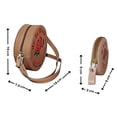 thumbnail image 2 of SET de 2 Piezas: BOLSA y MONEDERO en forma de MAZAPAN, Diseño de Dulce Tipico Mexicano, Forma Redonda, Bandolera, Vini Piel, Moda Kawaii, Estilo Novedoso y Encantador, Color Caramel., 2 of 5