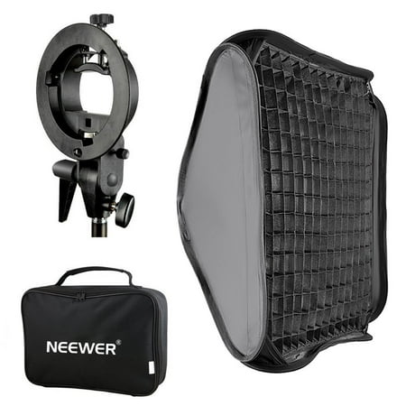 Neewer 32x32 inches Bowens Mount Softbox with Grid and S-Type Flash Bracket for Nikon SB-600, SB-800, SB-900, SB-910, Canon 380EX, 430EX II, 550EX, 580EX II, 600EX-RT, Neewer TT560 Flash