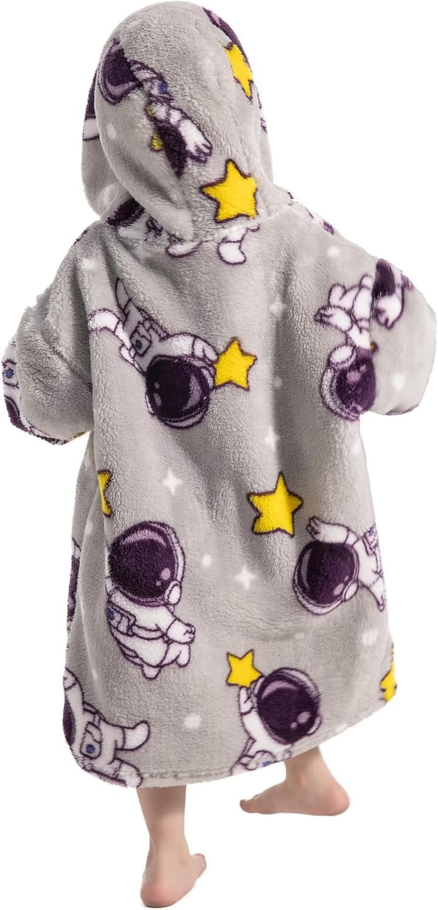 Wehilion 2-6YR Oversized Sweatshirt Hooded Blanket Sherpa Hoodie for Girls Boy Wearable Blanket Hoodie for Kids Toddlers