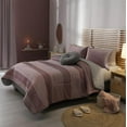 thumbnail image 2 of Vianney - Blossom Queen Size Reversible Comforter Set 5-Piece - Chic Grey and Rose Pink Textured Stripes - All-Season Warmth and Breathable Materials, 2 of 7