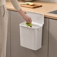 thumbnail image 6 of Slim Rectangular Lidded Trash Can, Plastic Waste Bin with Bag Clip for Kitchen and Bathroom, 6 of 7