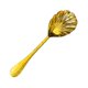 thumbnail image 4 of Cuchara grande para servir cubiertos forma de concha fácil de limpiar acero inoxidable martillado Oro, 4 of 9