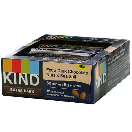 KIND Bars Extra Dark Chocolate Nuts & Sea Salt 12 Bars 1.4 oz (40 g) Each Pack of 4