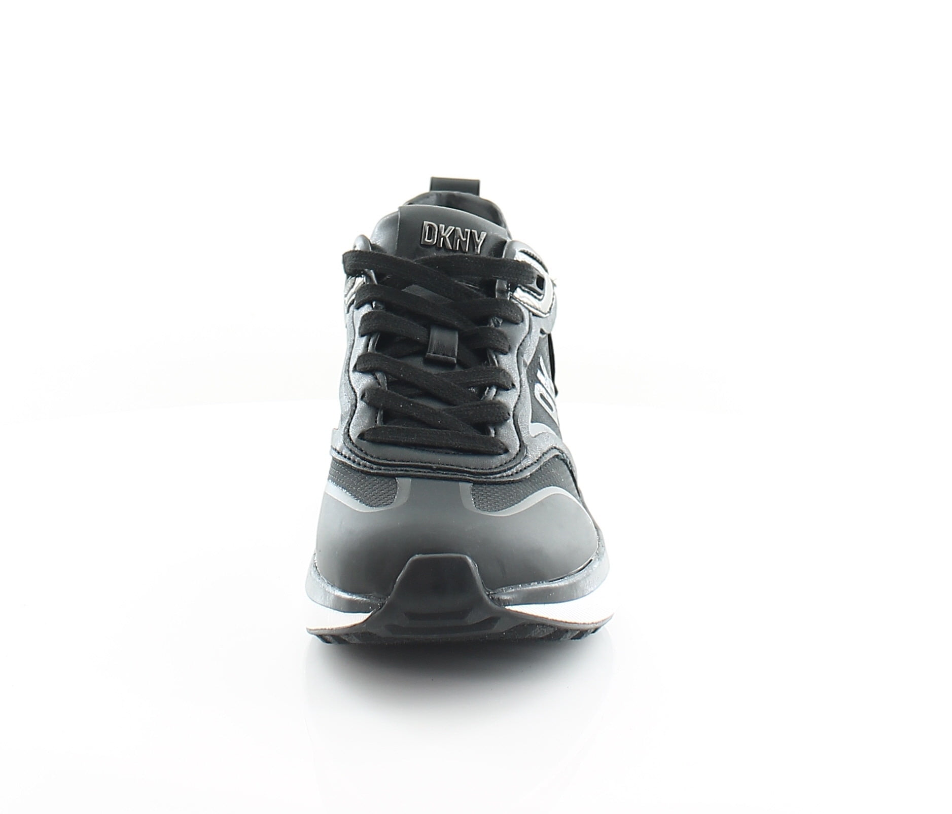 DKNY Womens Aki-Lace Up Sneaker, Adult, Black/Gunmetal, 7 M US