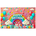 thumbnail image 3 of Colorful Cloud Star Balloon Rainbow Happy Birthday Banner Party Decoration Backdrop for Birthday Party Celebrations Photography Props Kids Parties, 3 of 8
