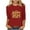 263#Red, variant on Njagoc3 2025 New Year Womens Casual Printed Round Neck 3/4 Sleeve T-Shirt Top