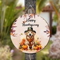 thumbnail image 4 of Happy Thanksgiving Golden Retriever Welcome Thankful Fall Autumn Pumpkin Round Wood Sign Goldens Dog Lover Gifts Idea Hanging Wall Home Decor - 02021, 4 of 5